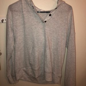 Gray light material cropped hoodie